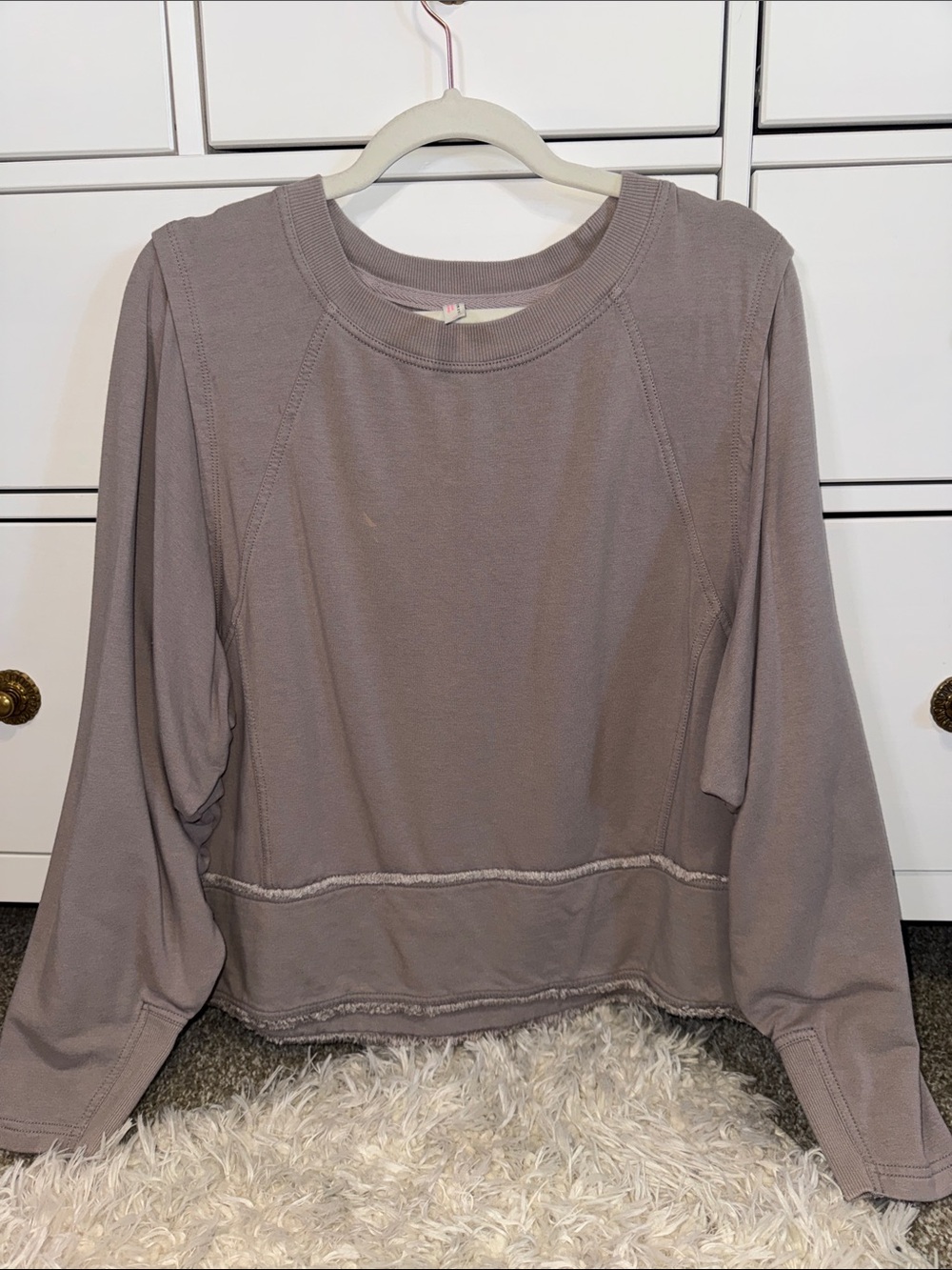 FP Movement by Free People Taupe Relaxed Crewneck Sweatshirt